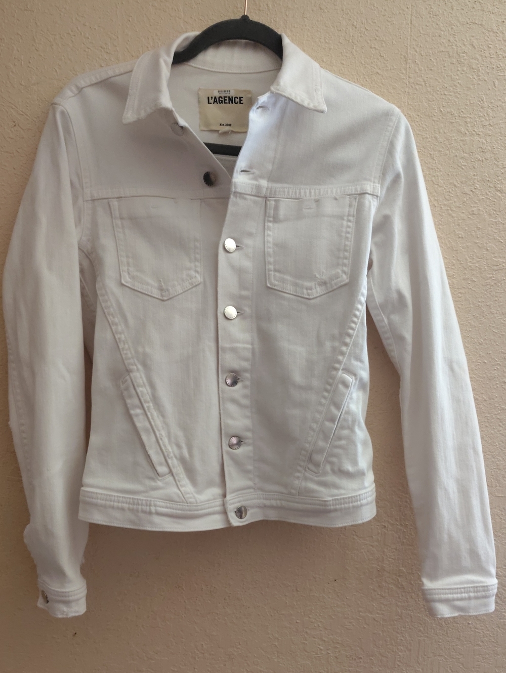L'AGENCE White Denim Jacket